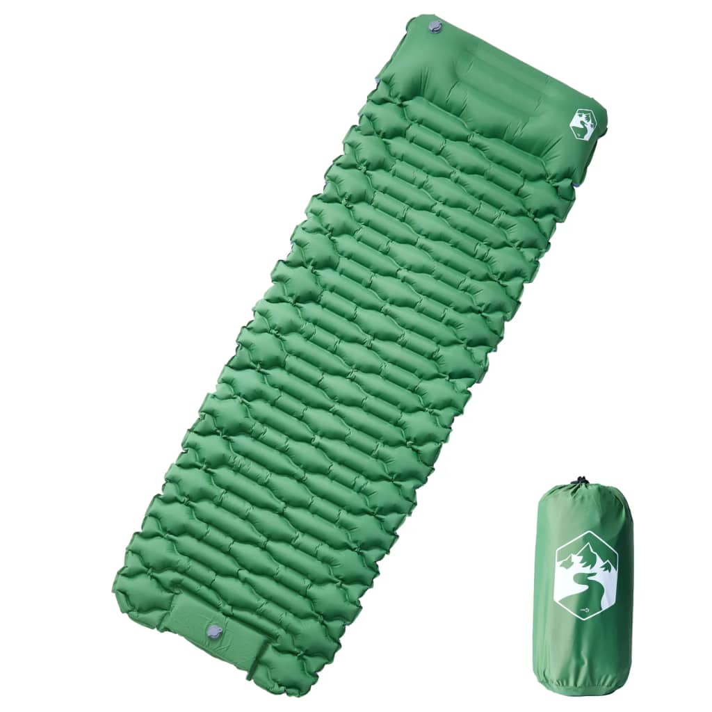 Vidaxl Campingmatratze mit Kissen selbstbeginn 1-Person-Grün