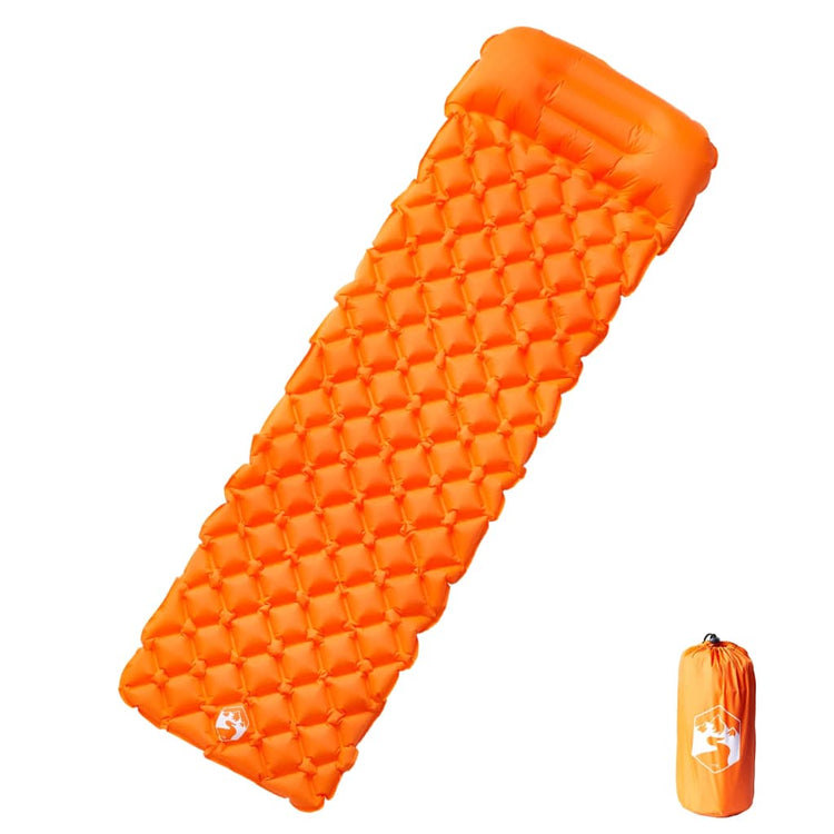 Vidaxl Campingmatratze mit einem aufblasbaren 1-Person-Orangenkissen