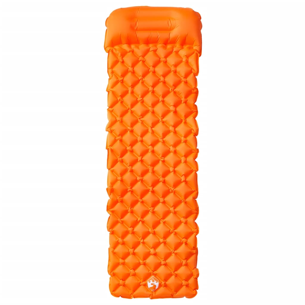 Vidaxl Campingmatratze mit einem aufblasbaren 1-Person-Orangenkissen