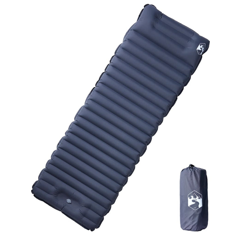 Vidaxl Campingmatratze mit Kissen selbstaufblasend 1-Personen grau