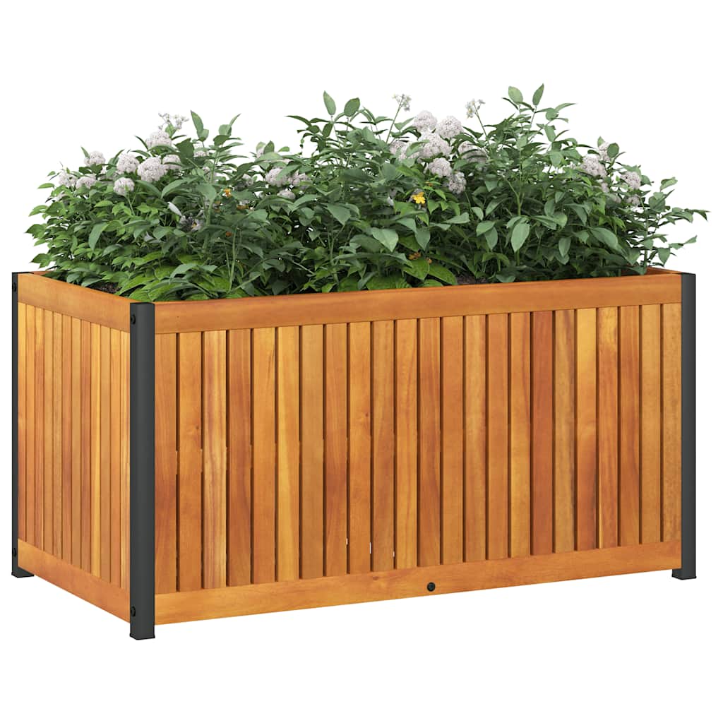 VIDAXL -Planungsbox 85x45x44 cm Festes Akazienholz und Stahl