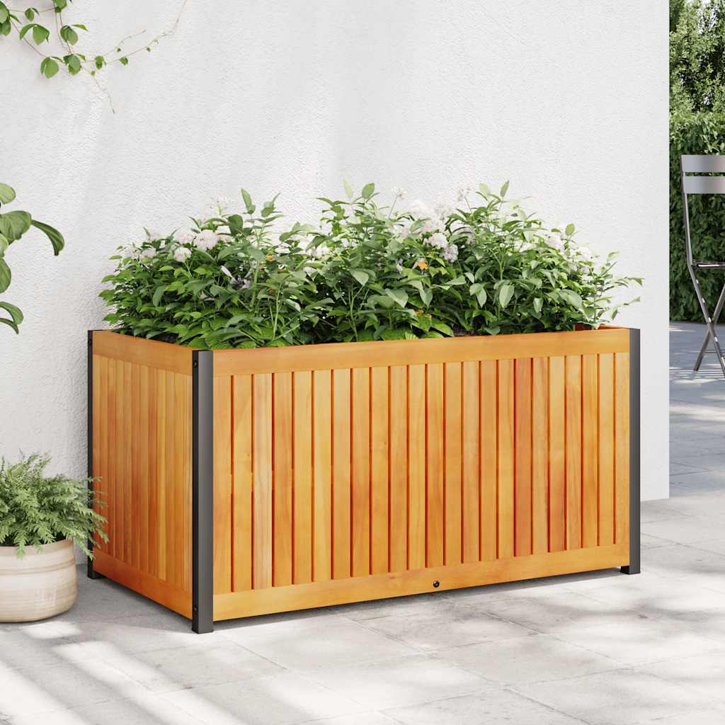 VIDAXL -Planungsbox 85x45x44 cm Festes Akazienholz und Stahl
