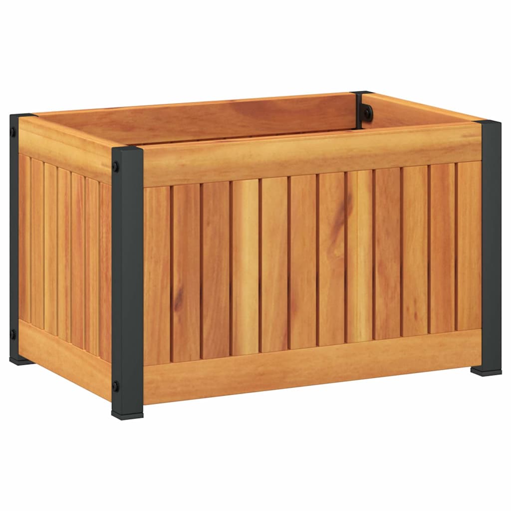 VIDAXL -Planungsbox 45x30x27,5 cm Festes Akazienholz und Stahl