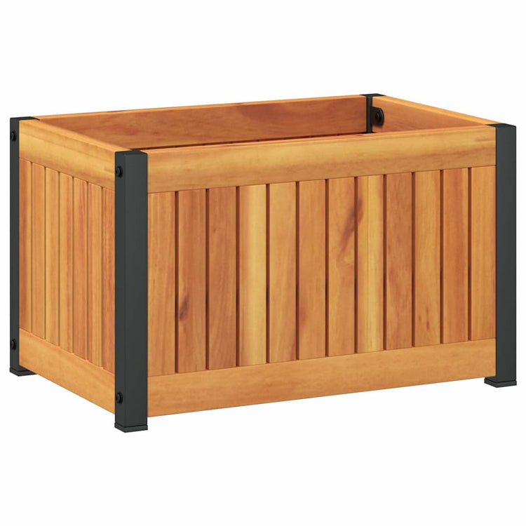 VIDAXL -Planungsbox 45x30x27,5 cm Festes Akazienholz und Stahl