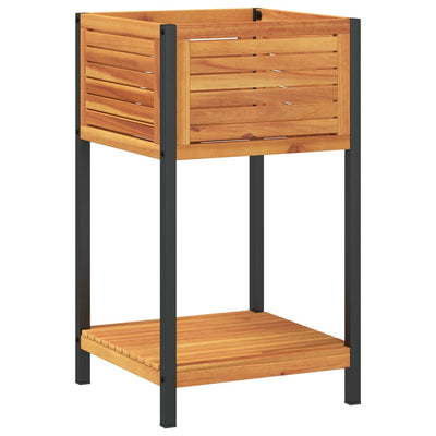 VIDAXL -Planungsbox mit Regal 45x45x80 cm Festes Akazienholz und Stahl