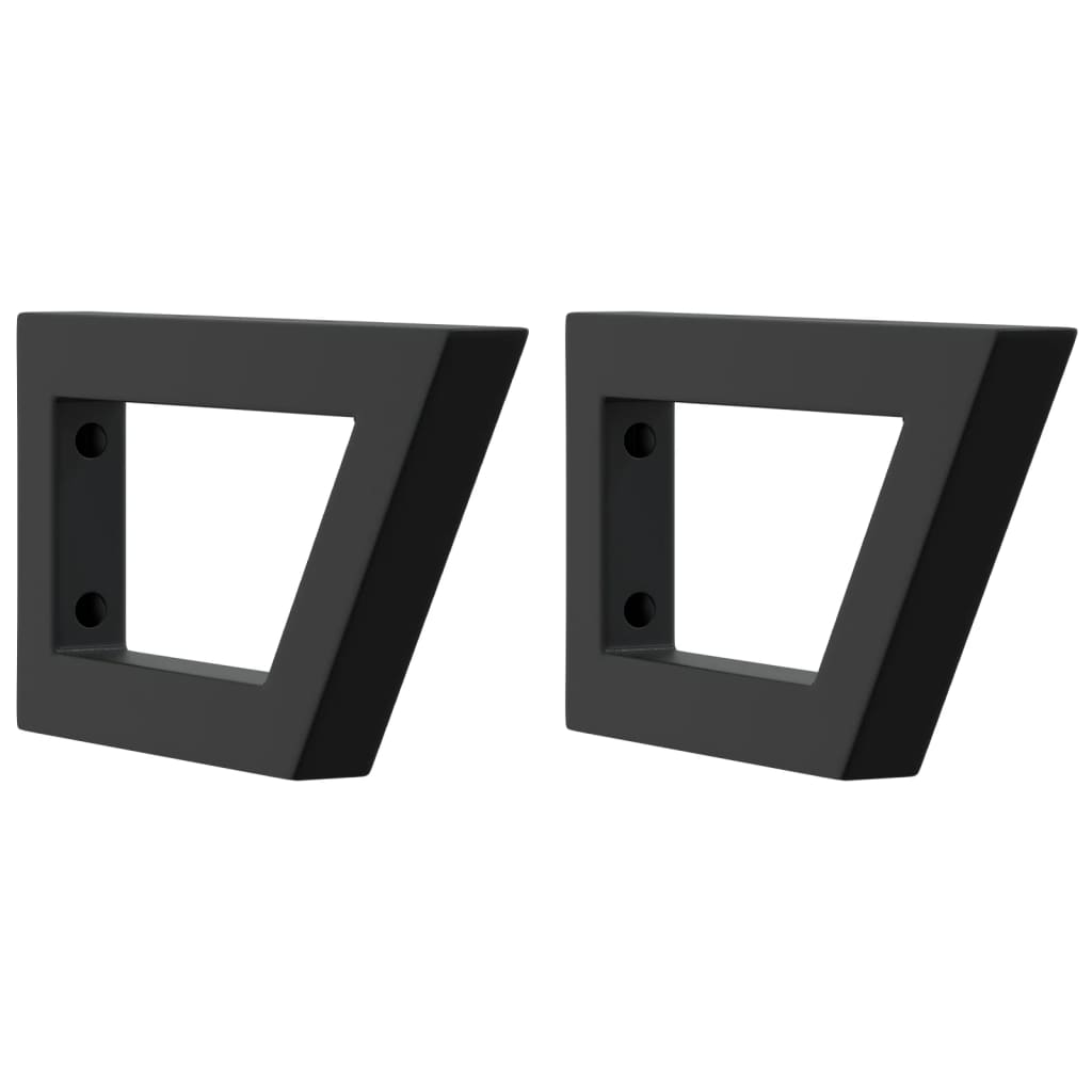 Vidaxl -Wandklammern für Spüle 2 St. Trapezoidale Stahl schwarz