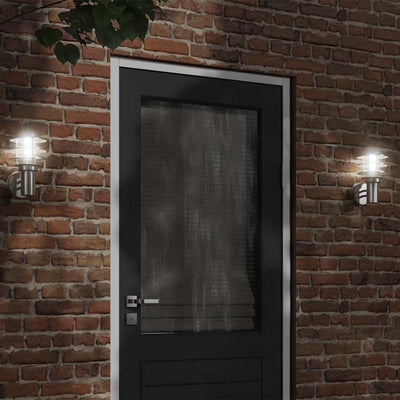 Vidaxl Außenwandlampe Edelstahl Silber gefärbt
