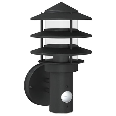 Vidaxl Außenwandlampe mit Sensor Edelstahl schwarz