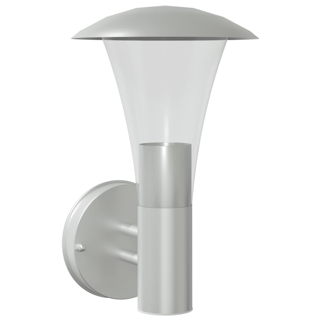 Vidaxl Außenwandlampe Edelstahl Silber gefärbt