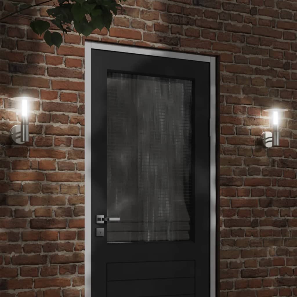Vidaxl Außenwandlampe Edelstahl Silber gefärbt