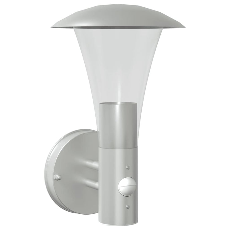 Vidaxl Außenwandlampe mit Sensor Edelstahl Silberfarbe
