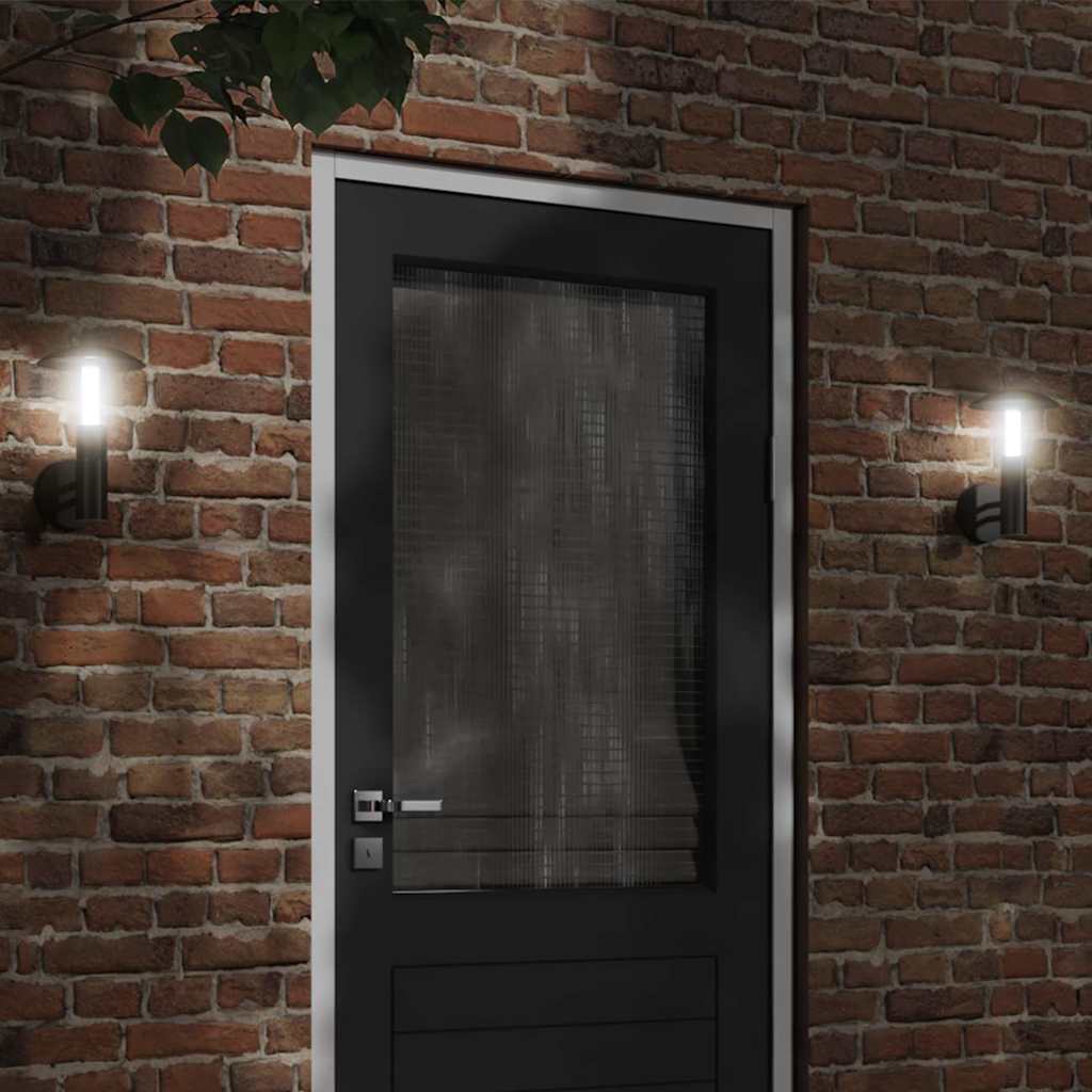 Vidaxl Außenwandlampe Edelstahl schwarz schwarz