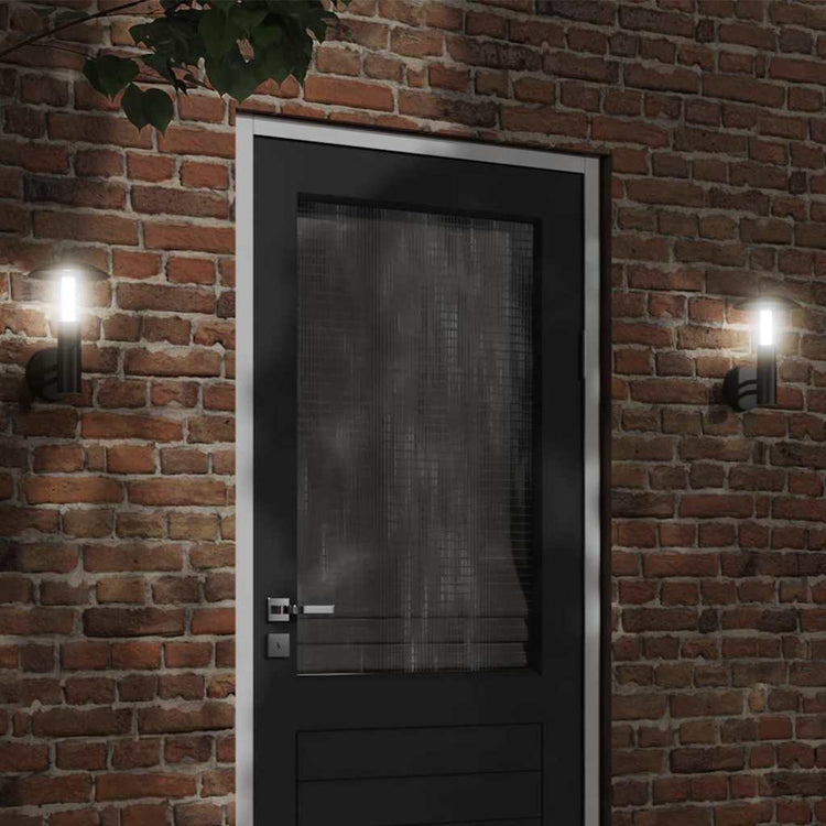 Vidaxl Außenwandlampe Edelstahl schwarz schwarz