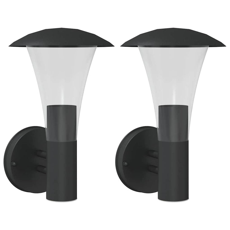 Vidaxl Außenwandlampen 2 St Edelstahl schwarz