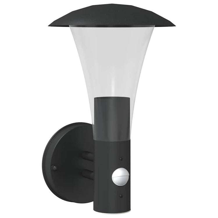 Vidaxl Außenwandlampe mit Sensor Edelstahl schwarz