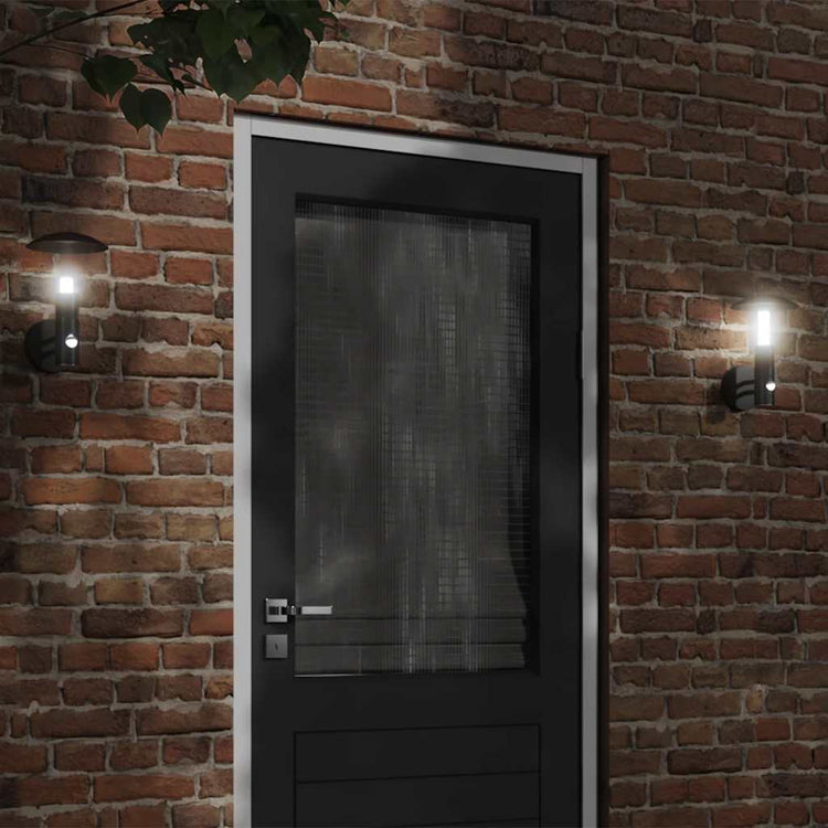 Vidaxl Außenwandlampe mit Sensor Edelstahl schwarz