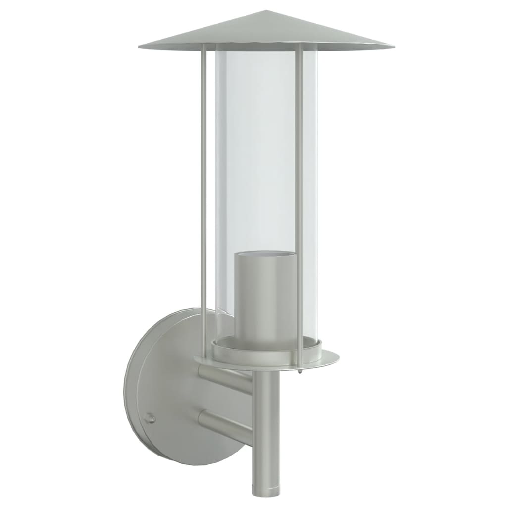Vidaxl Außenwandlampe Edelstahl Silber gefärbt