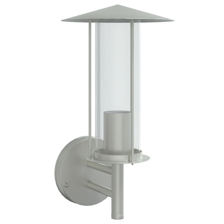 Vidaxl Außenwandlampe Edelstahl Silber gefärbt