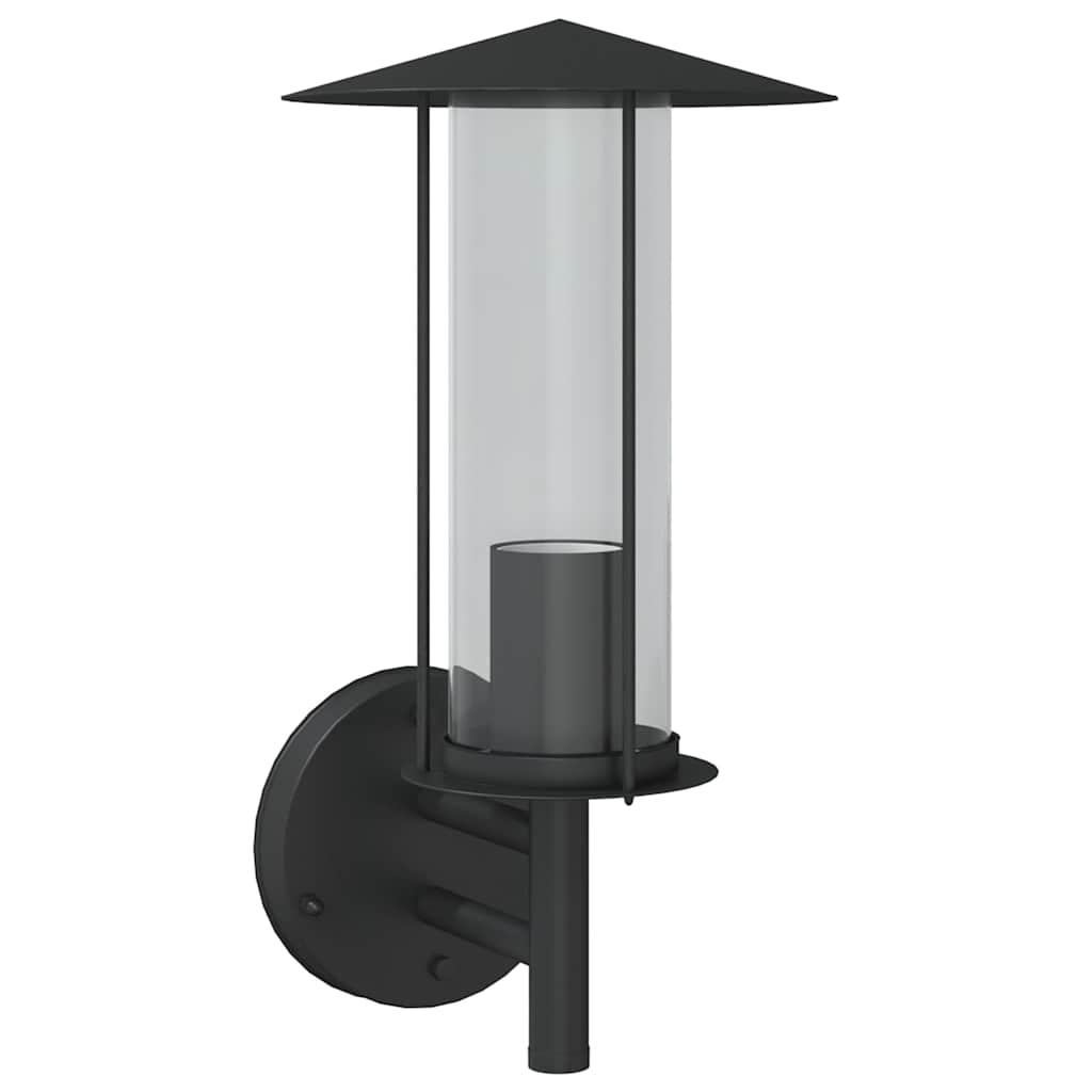 Vidaxl Außenwandlampe Edelstahl schwarz schwarz