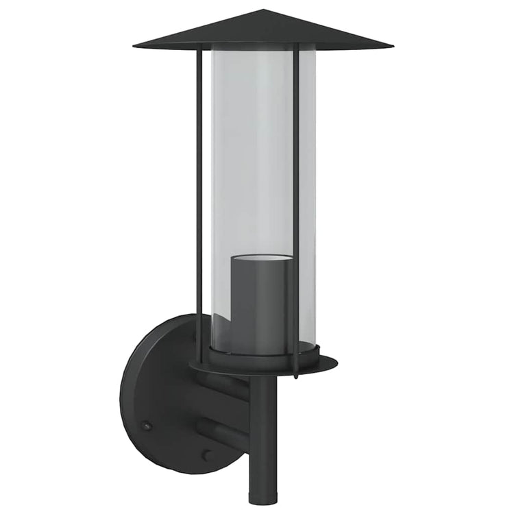 Vidaxl Außenwandlampe Edelstahl schwarz schwarz
