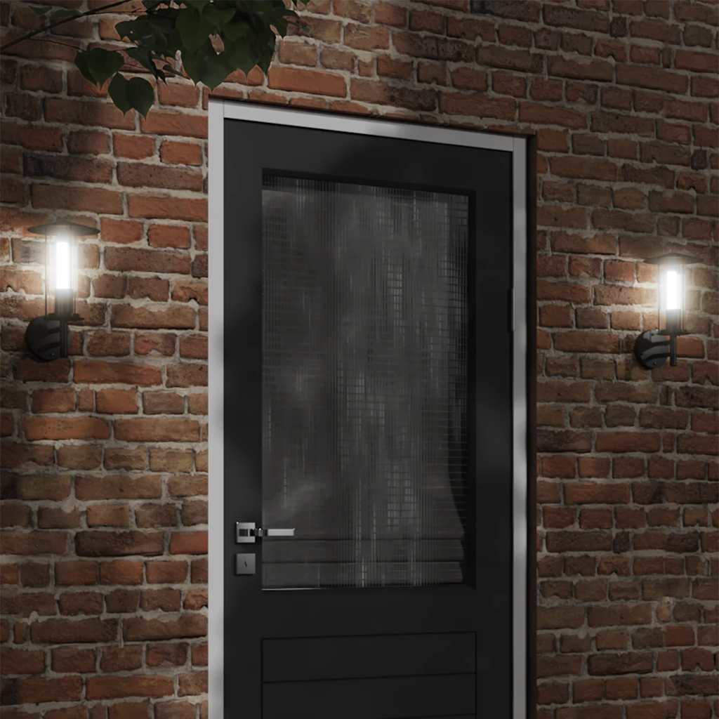 Vidaxl Außenwandlampe Edelstahl schwarz schwarz