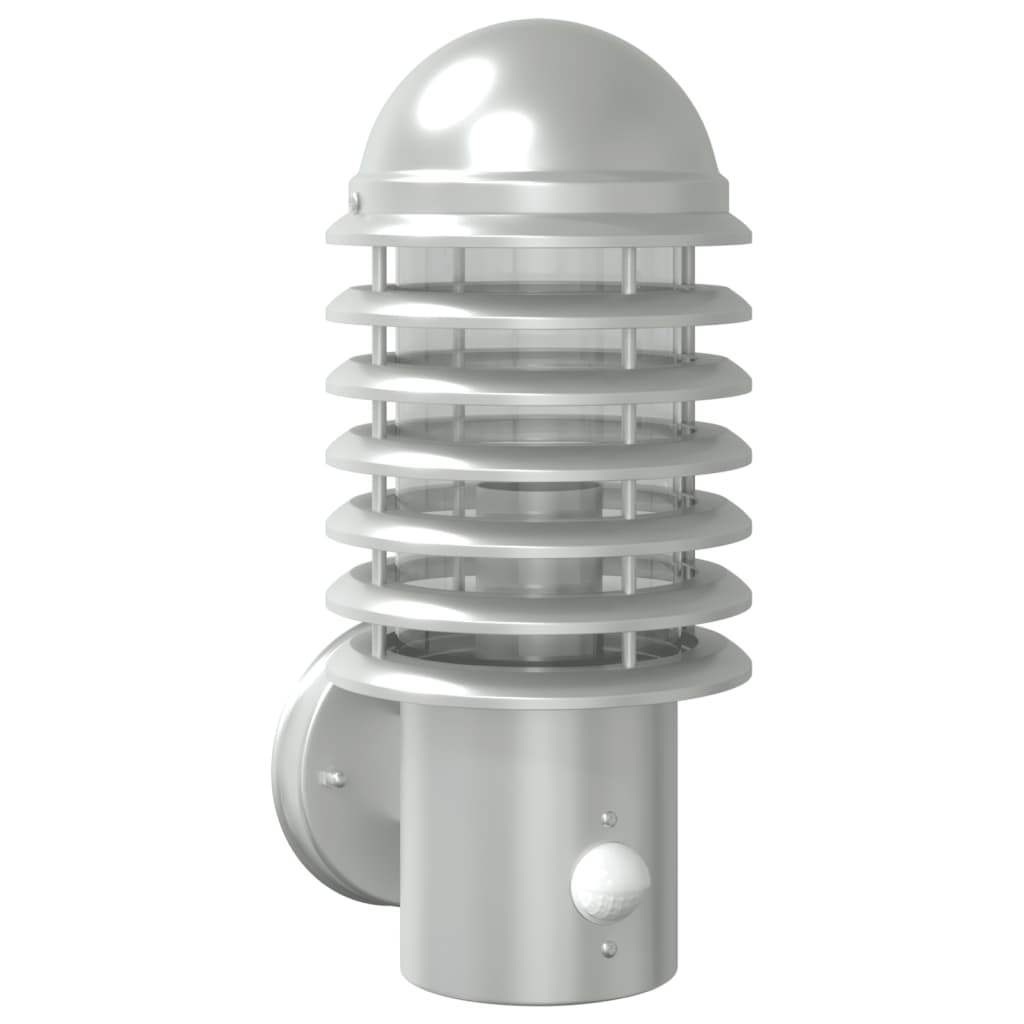 Vidaxl Außenwandlampe mit Sensor Edelstahl Silberfarbe