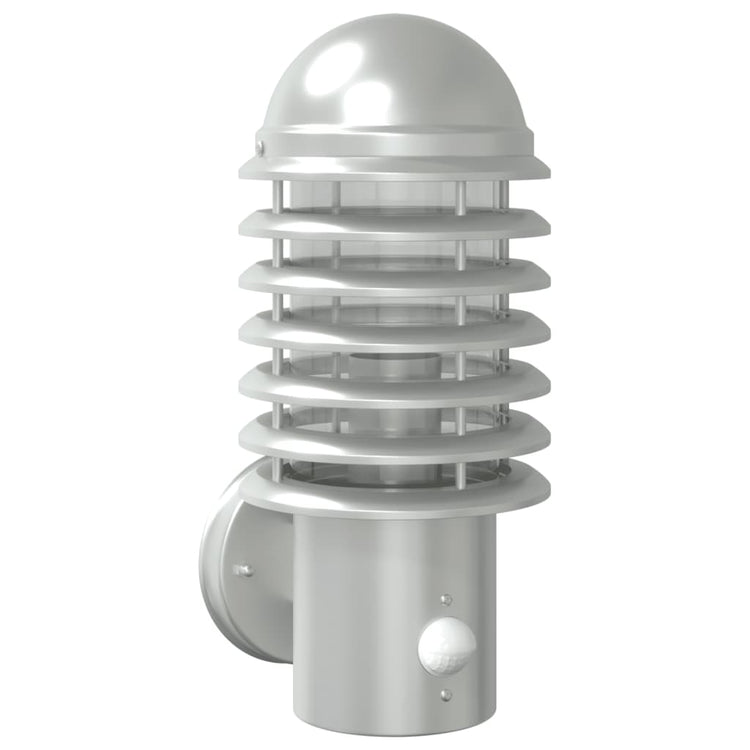 Vidaxl Außenwandlampe mit Sensor Edelstahl Silberfarbe