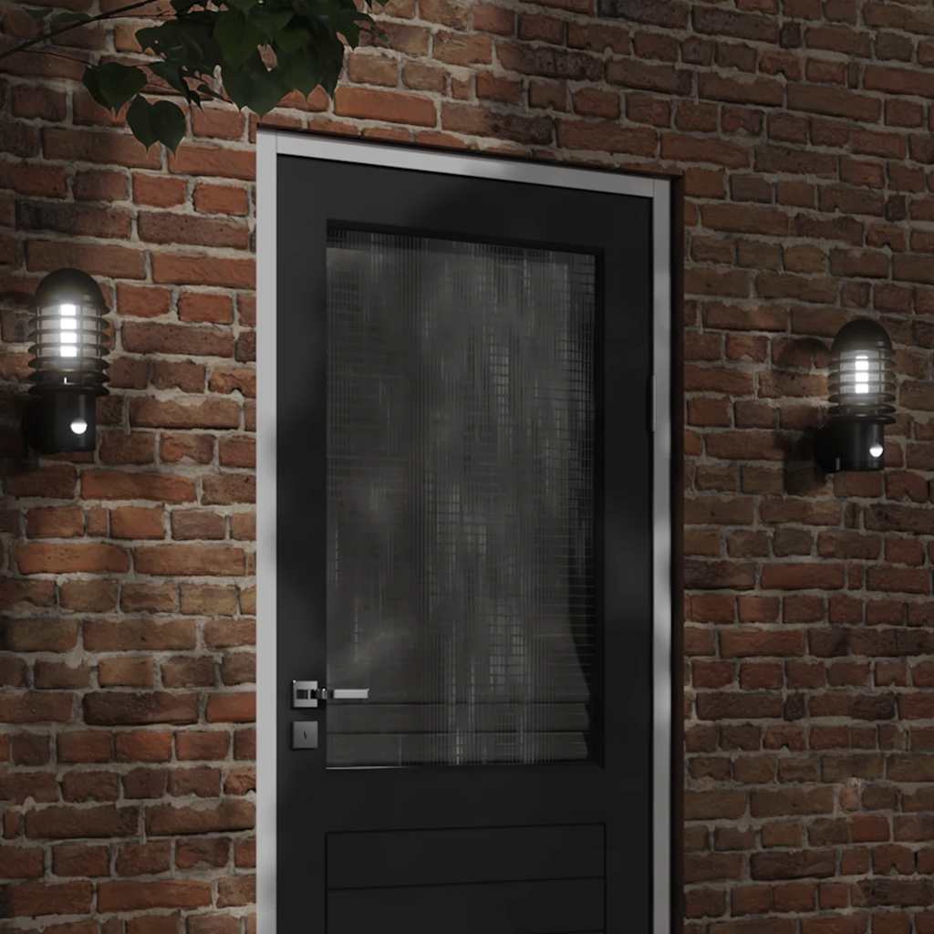 Vidaxl Außenwandlampe mit Sensor Edelstahl schwarz