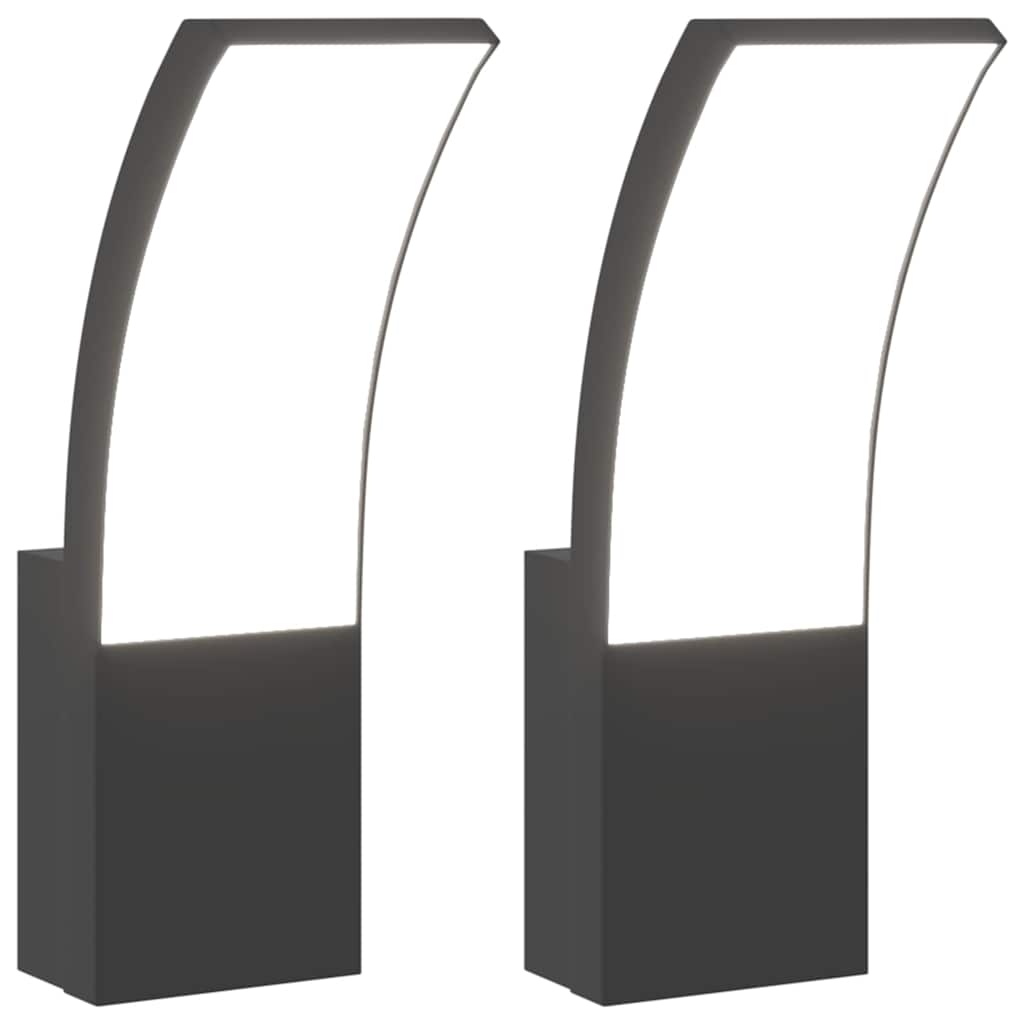 Vidaxl Außenwandlampen 2 St. LED Guss Aluminium Schwarz
