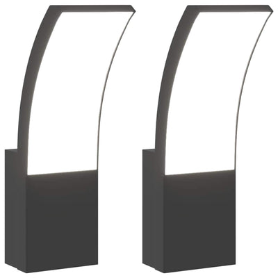 Vidaxl Außenwandlampen 2 St. LED Guss Aluminium Schwarz