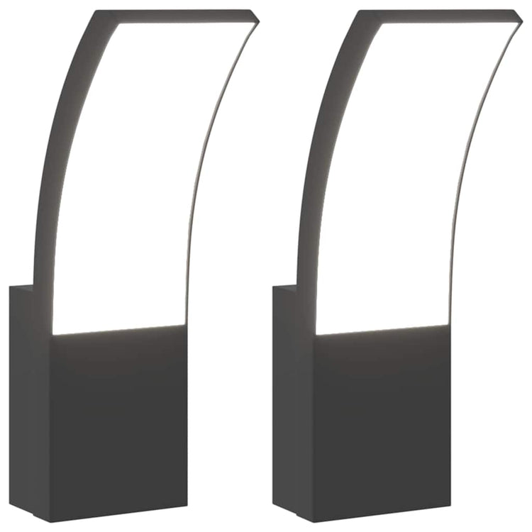 Vidaxl Außenwandlampen 2 St. LED Guss Aluminium Schwarz