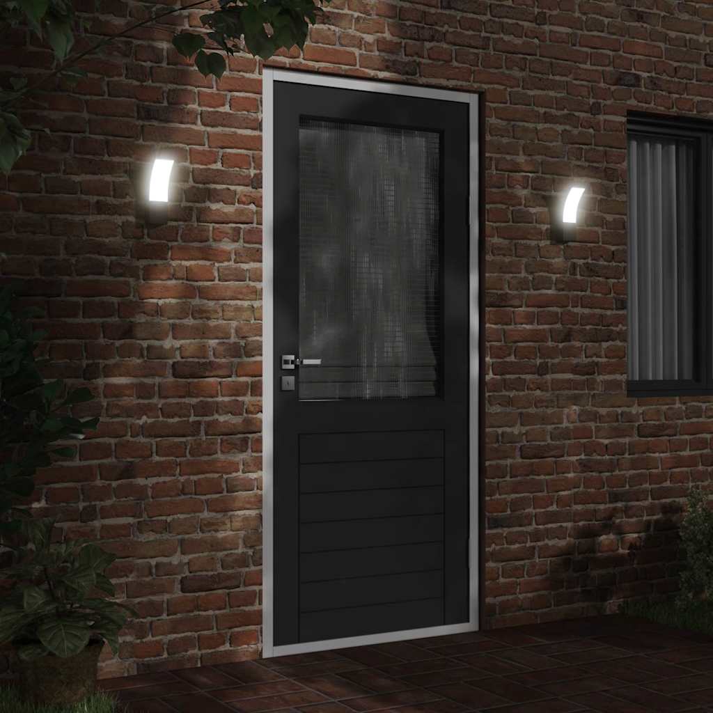 Vidaxl Außenwandlampen 2 St. LED Guss Aluminium Schwarz
