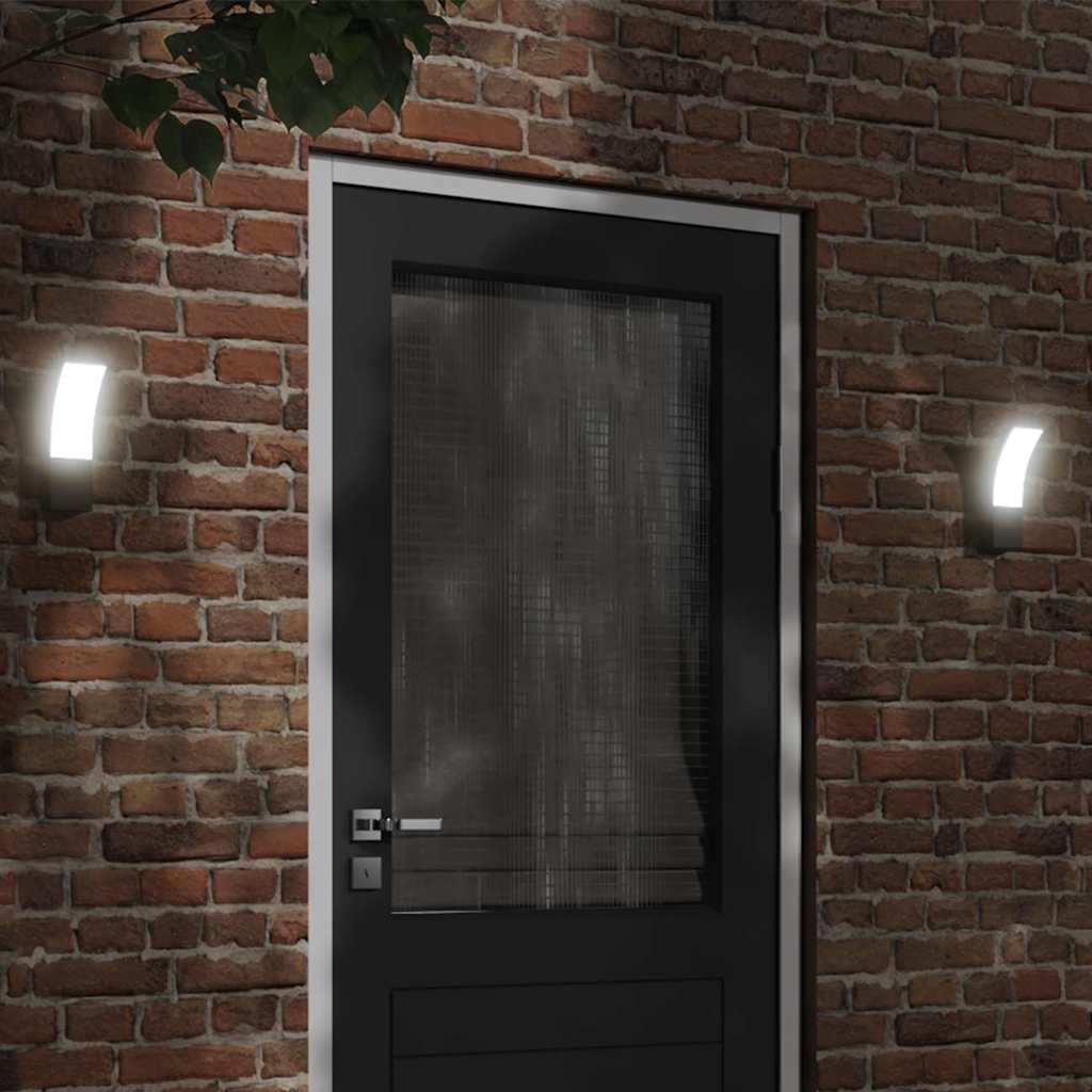 Vidaxl Außenwandlampen 2 St. LED Guss Aluminium Schwarz
