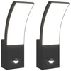 Vidaxl Outdoor -Wandlampen 2 ST LED mit Sensoren Aluminium Schwarz gegossen