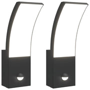 Vidaxl Outdoor -Wandlampen 2 ST LED mit Sensoren Aluminium Schwarz gegossen - afbeelding 2