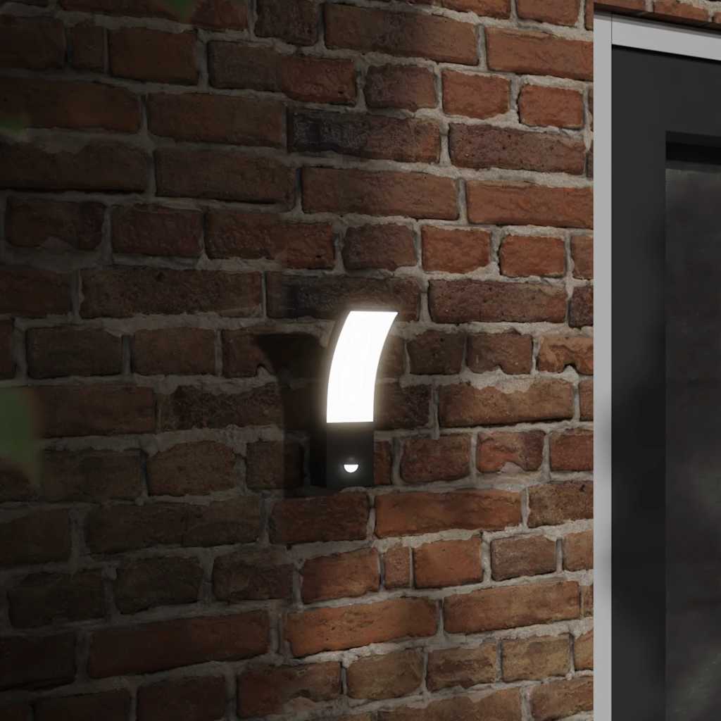 Vidaxl Outdoor -Wandlampen 2 ST LED mit Sensoren Aluminium Schwarz gegossen