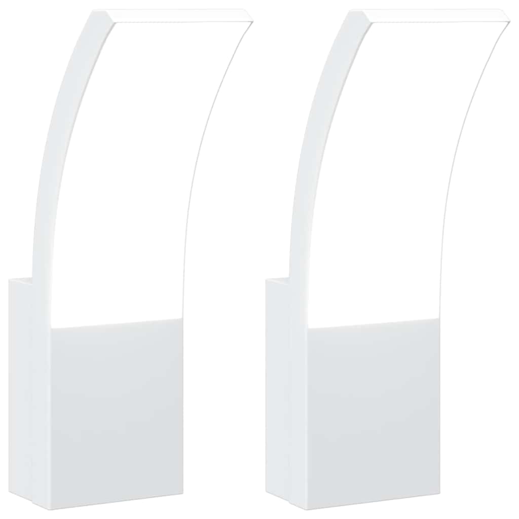 Vidaxl Outdoor Wandlampen 2 St. LED Guss Aluminium weiß