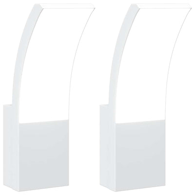Vidaxl Outdoor Wandlampen 2 St. LED Guss Aluminium weiß