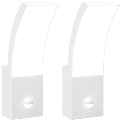 Vidaxl Außenwandlampen 2 ST LED mit Sensoren Aluminium Weiß gegossen