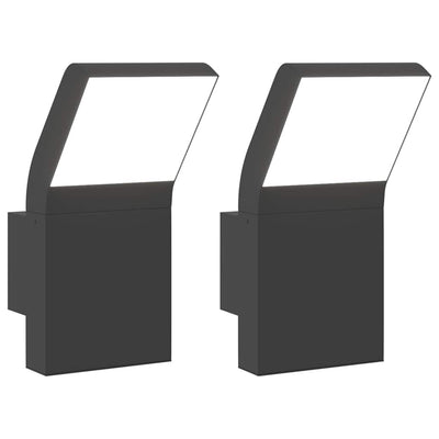 Vidaxl Außenwandlampen 2 St. LED Guss Aluminium Schwarz
