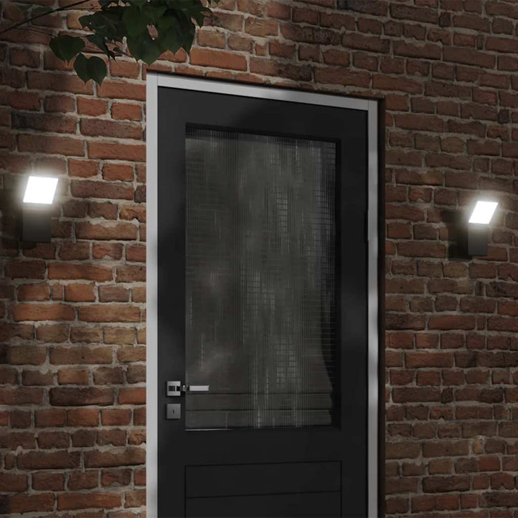 Vidaxl Außenwandlampen 2 St. LED Guss Aluminium Schwarz