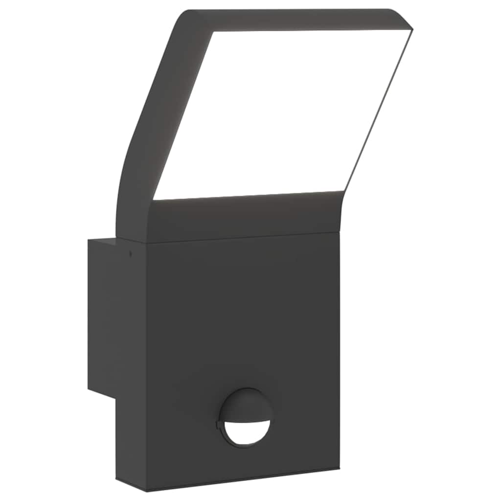 Vidaxl Outdoor -Wandlampe mit Sensoren mit Aluminium schwarz gegossen