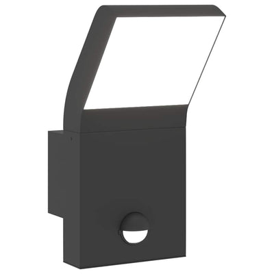 Vidaxl Outdoor -Wandlampe mit Sensoren mit Aluminium schwarz gegossen