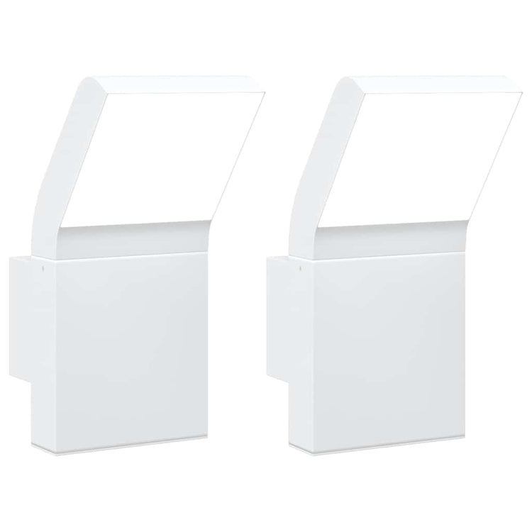 Vidaxl Outdoor Wandlampen 2 St. LED Guss Aluminium weiß