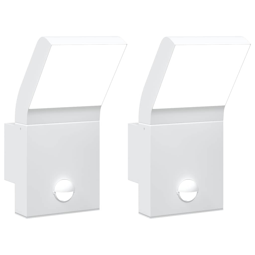 Vidaxl Außenwandlampen 2 ST LED mit Sensoren Aluminium Weiß gegossen