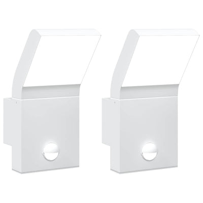 Vidaxl Außenwandlampen 2 ST LED mit Sensoren Aluminium Weiß gegossen