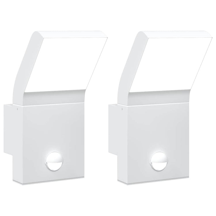 Vidaxl Außenwandlampen 2 ST LED mit Sensoren Aluminium Weiß gegossen