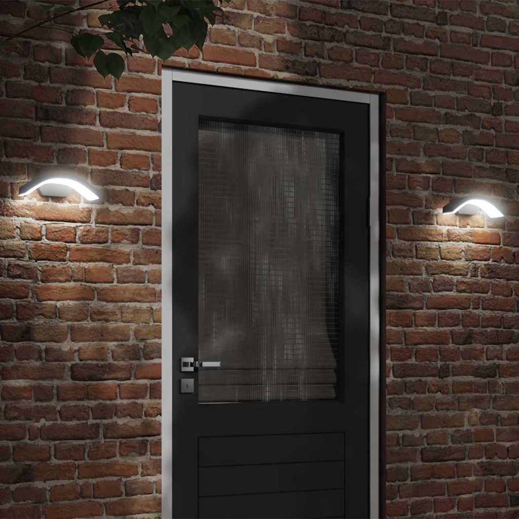Vidaxl Außenwandlampen 2 St. LED Guss Aluminium Schwarz