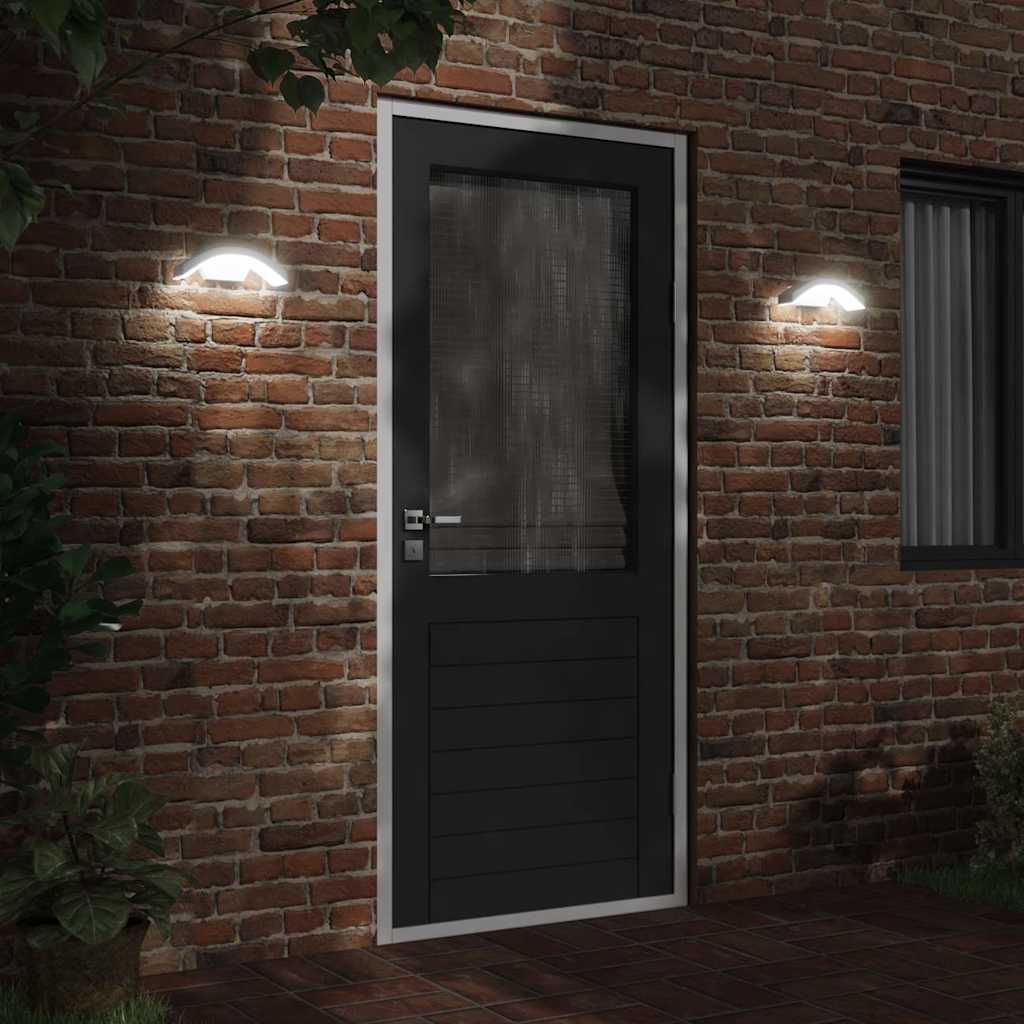 Vidaxl Outdoor Wandlampen 2 St. LED Guss Aluminium weiß