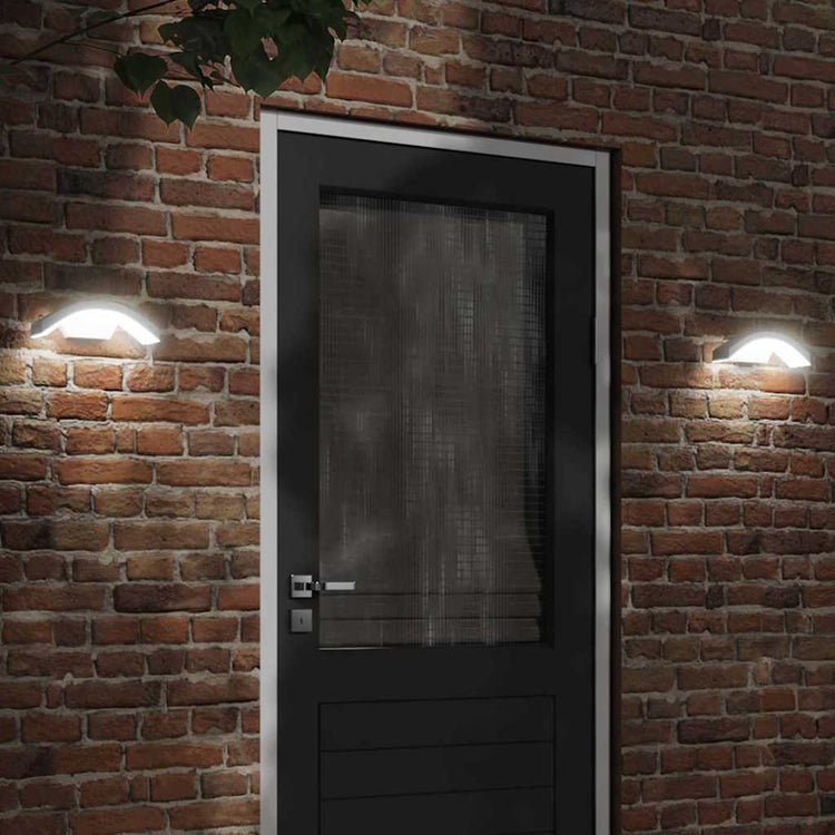 Vidaxl Außenwandlampen 2 ST LED mit Sensoren Aluminium Weiß gegossen